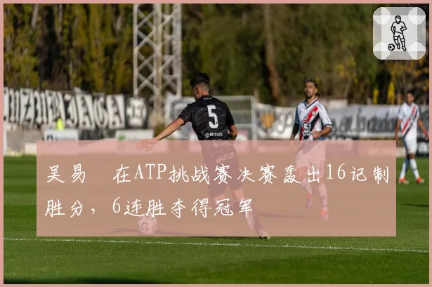 吴易昺在ATP挑战赛决赛轰出16记制胜分，6连胜夺得冠军